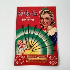 NOS Vintage Curly Lox Hair Snaps, Hair Accessories, Hair Clip, Costume 1940s
